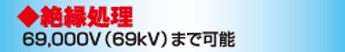 絶縁処理 69,000V(69kV)まで可能